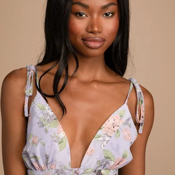 LULUs Floral Lavender Maxi Dress - Picture 2 of 8